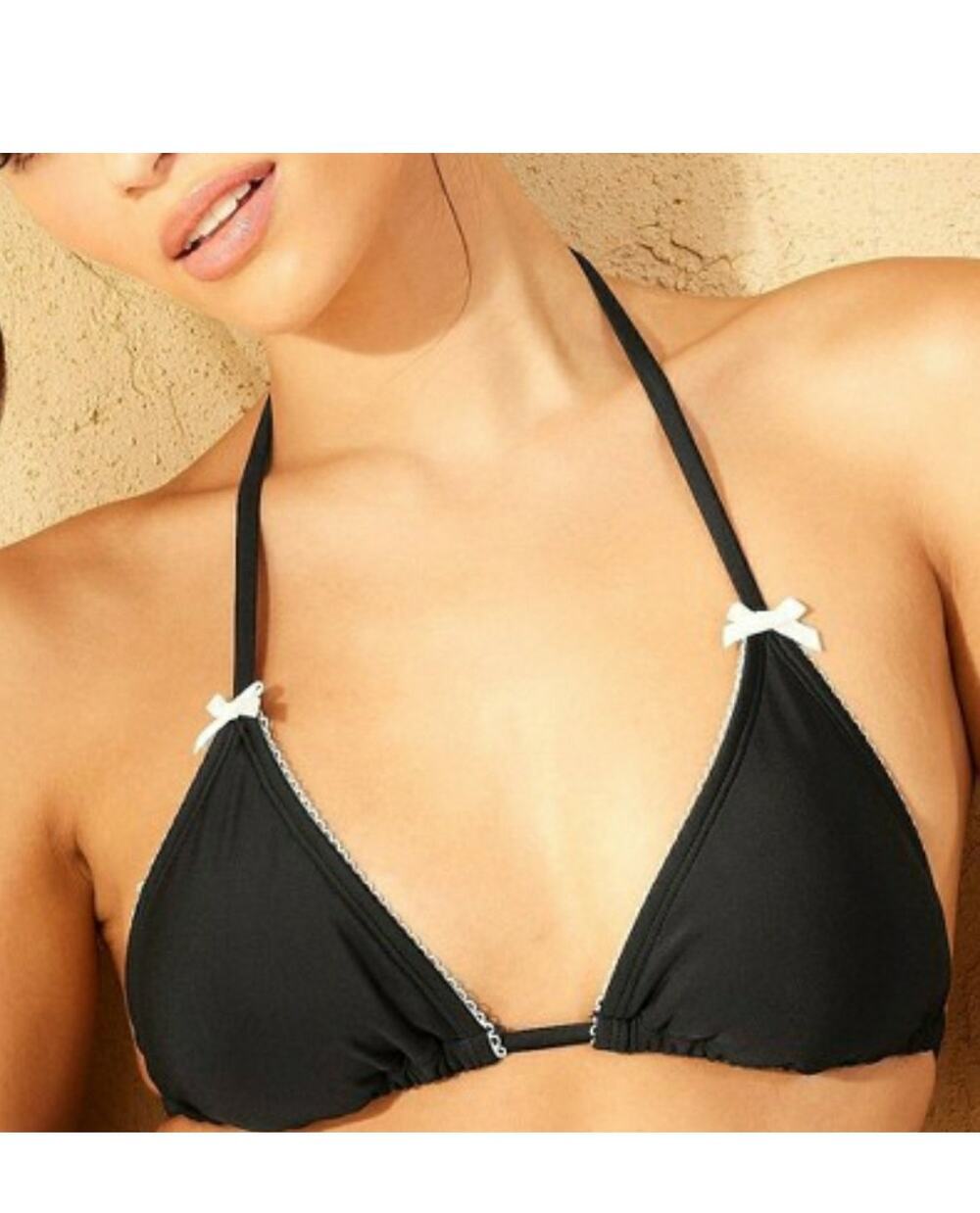 NWT Wild Fable Picot Bow Triangle Bikini Top Size Small
